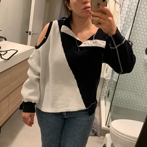 Monse Asymmetrical Waffle Knit Top - M - Picture 7 of 10